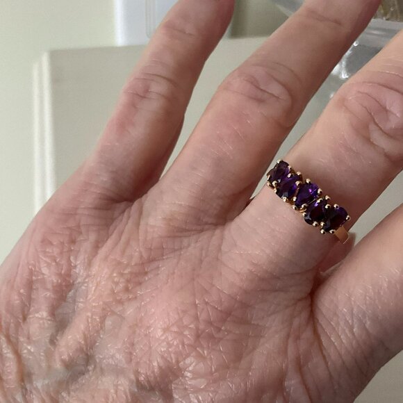 14k solid gold and amethyst ring - Picture 4 of 8